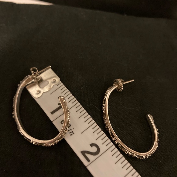 Lois Hill Oval Hoops 925 Sterling Silver Earrings - Picture 8 of 9